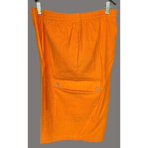 Orange Mens Tall 2XL Drawstring Elastic Waist Shorts LK01 E